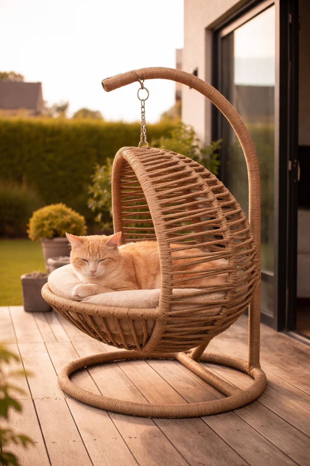 Boho Cat Swing Bed with Cushion
